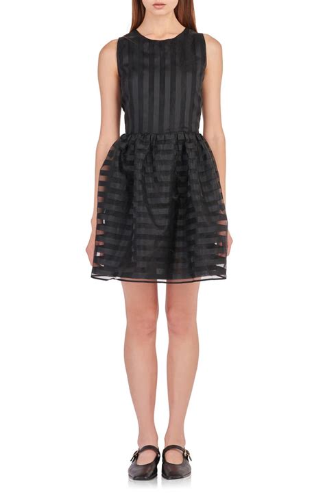 dior organza dress|English Factory Stripe Sleeveless Organza Dress .